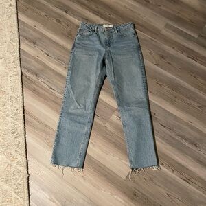 Topshop Light Blue Straight Leg Jeans